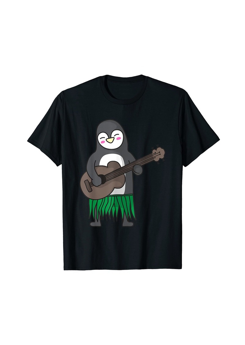 Penguin Ukulele Luau Cute Funny Hawaii Animal T-Shirt