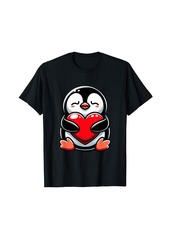 Penguin Valentine's Day Design for Women Girls Kawaii T-Shirt