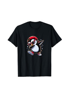Penguin Wearing Sunglasses And Red Sneakers Doing The Dab T-Shirt