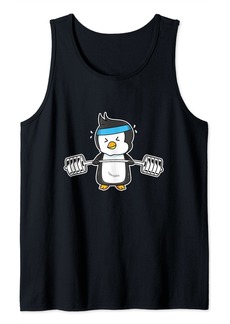 Penguin Weightlifting Funny Penguin Lovers Weightlifter Gym Tank Top