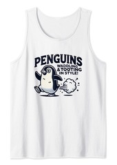 Penguins Waddling Tooting In Style Tank Top