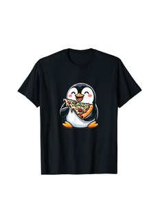 Pizza Eating Penguin Sea Ocean Animal Lover Foody T-Shirt