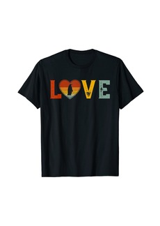 Retro Love Themed Penguin Graphic Valentines Day T-Shirt