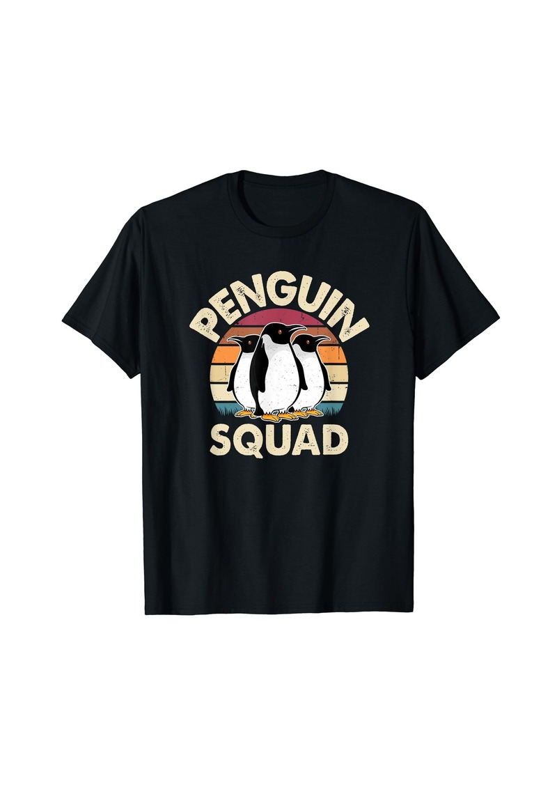 Retro Vintage Penguin Squad Funny Matching Penguin Lover T-Shirt