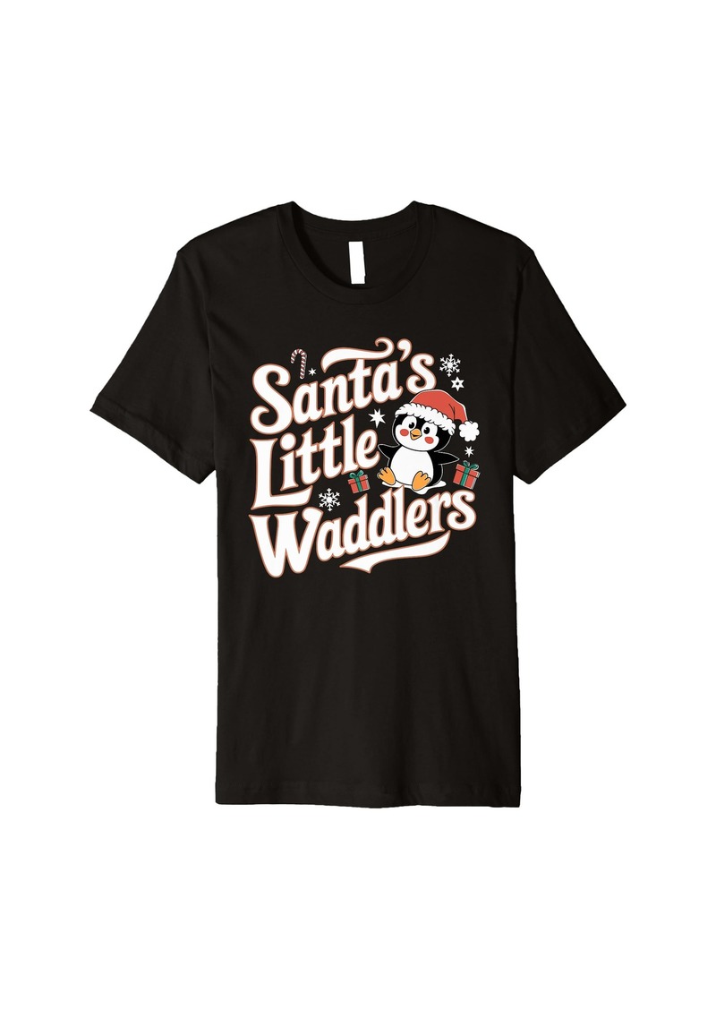 Santa's Little Waddlers Cute Penguin Christmas Premium T-Shirt