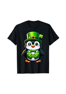St. Patricks Day Penguin Leprechaun Men Women Kids T-Shirt