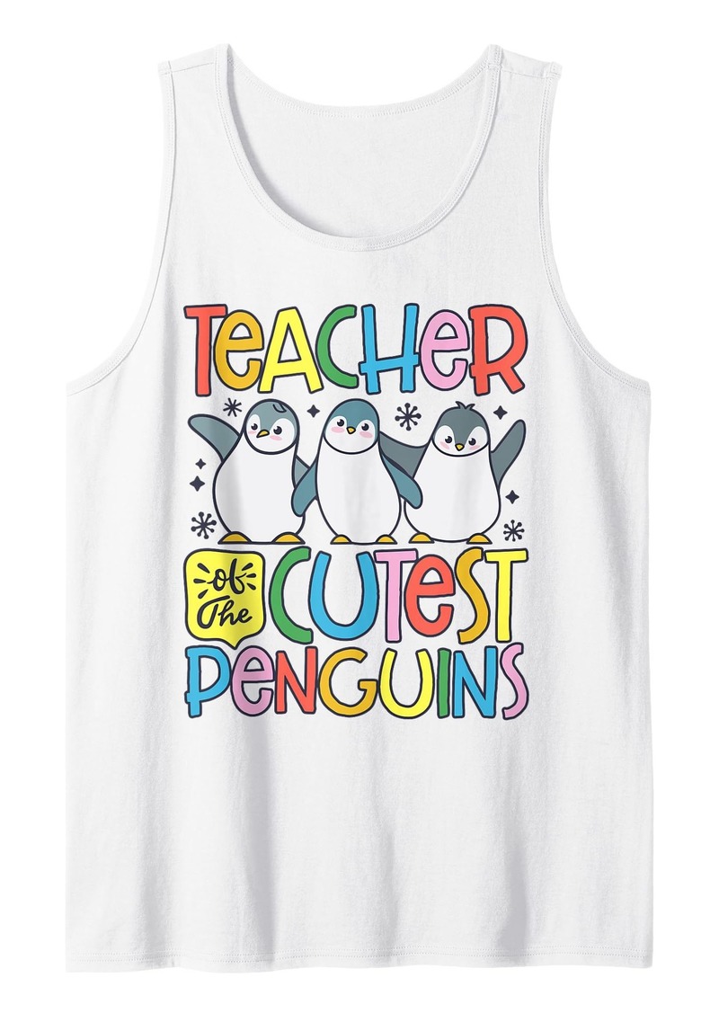 Teacher Of The Cutest Penguins Funny Penguin Back To School Tank Top