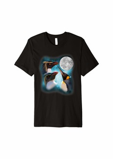 Three Penguin Moon Funny Penguins Premium T-Shirt