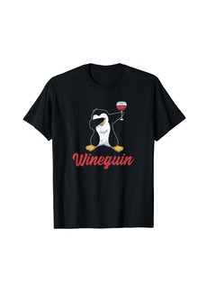 Wine Penguin Design Penguin Lover Wineguin T-Shirt