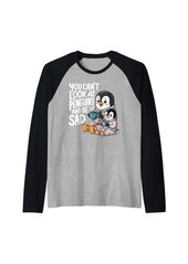 You Can't Look At Penguins And Be Sad Family Penguin Lover Raglan Baseball Tee