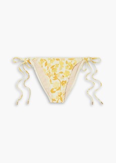 Peony Swimwear - Floral-print bikini briefs - Yellow - XS