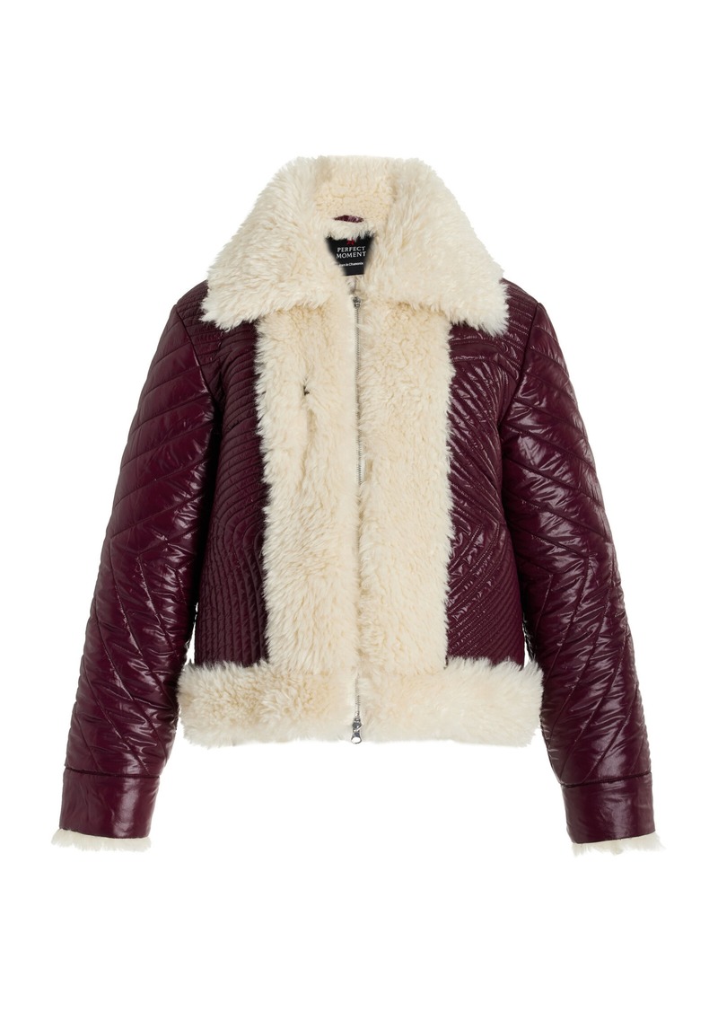 Perfect Moment - Luna Reversible Faux Shearling Jacket - Burgundy - XS - Moda Operandi