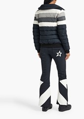 Perfect Moment - Queenie quilted striped down ski jacket - Black - XL