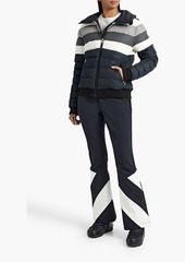 Perfect Moment - Queenie quilted striped down ski jacket - Black - XL