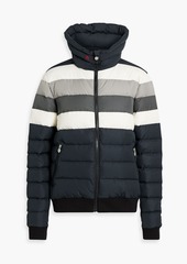 Perfect Moment - Queenie quilted striped down ski jacket - Black - XL