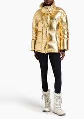 Perfect Moment - Quilted metallic hooded down ski jacket - Metallic - XS