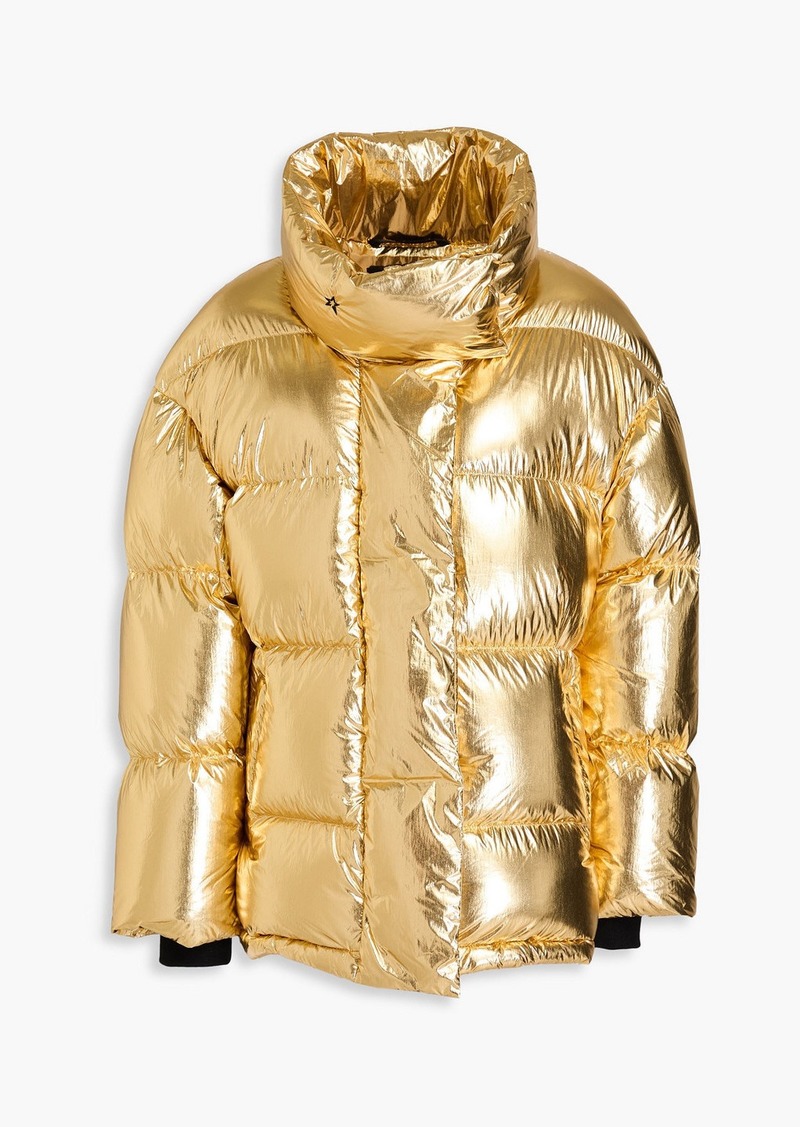 Perfect Moment - Quilted metallic hooded down ski jacket - Metallic - XS