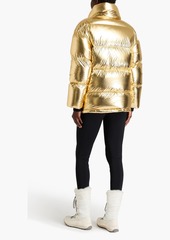 Perfect Moment - Quilted metallic hooded down ski jacket - Metallic - XS