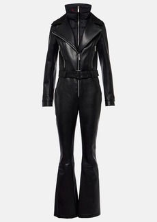 Perfect Moment Belted faux leather ski suit