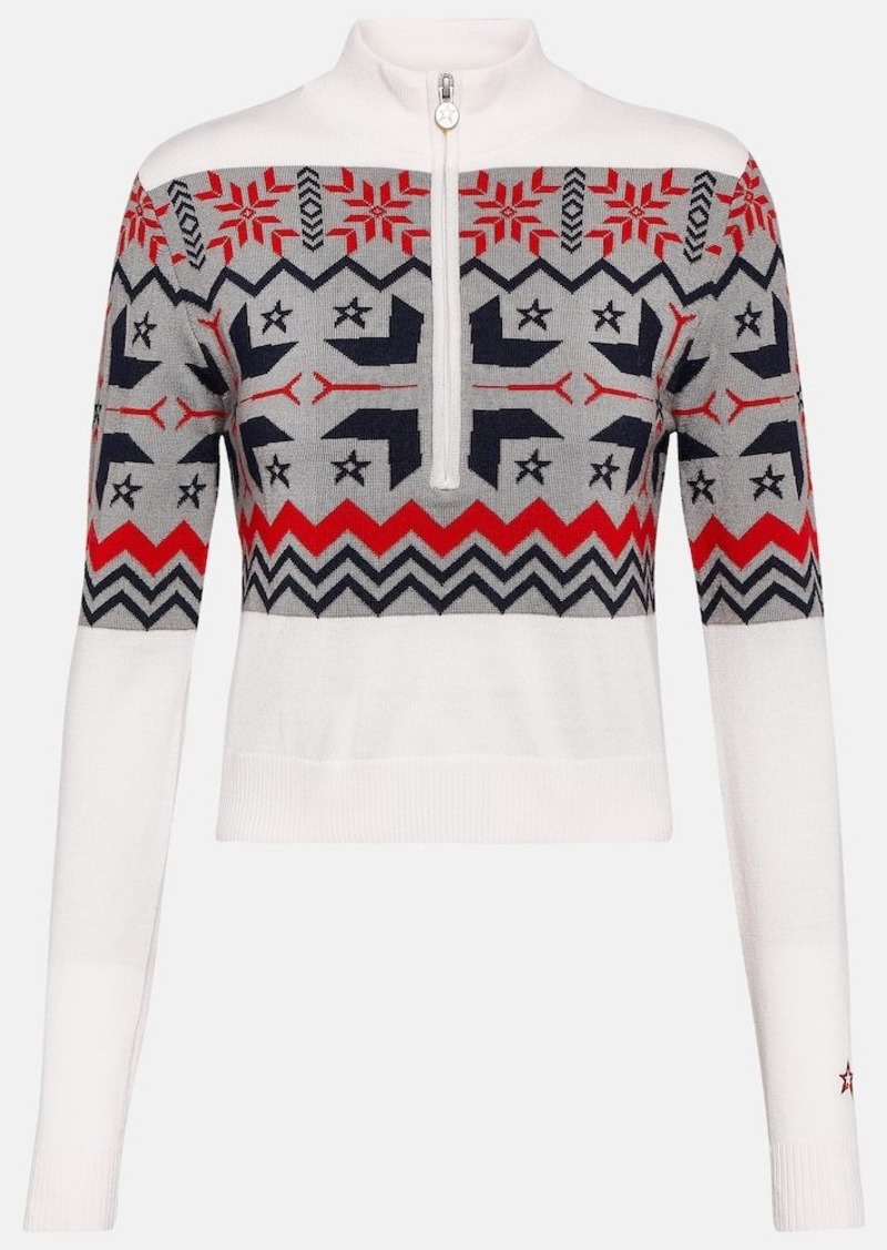 Perfect Moment Nordic intarsia wool half-zip sweater