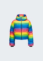 Perfect Moment Polar Flare Jacket In Gradient Rainbow