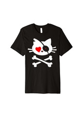 Perry Ellis Cats Pirate Flag Skulls Flag Pirateses For Men Premium T-Shirt