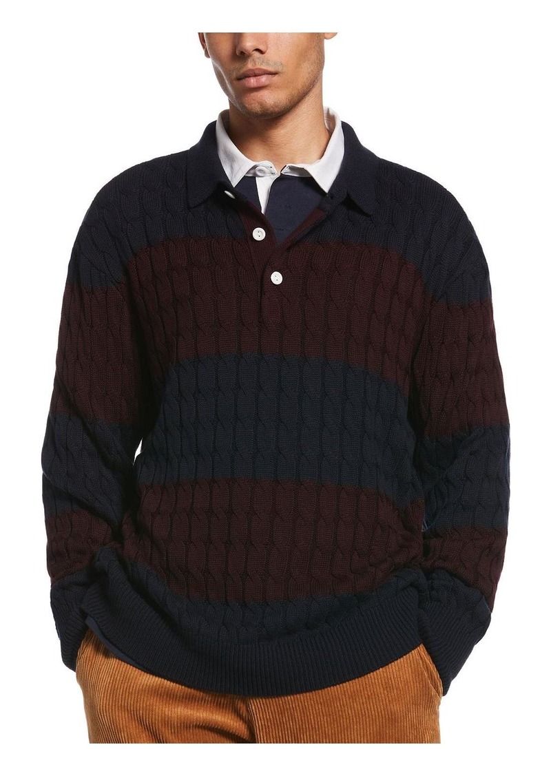 Perry Ellis Mens Cotton Cable Knit Pullover Sweater