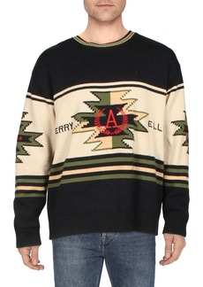 Perry Ellis Mens Cozy Embroidered Pullover Sweater