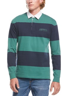 Perry Ellis Mens Stripe Rugby Polo