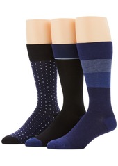 Perry Ellis 3-Pk. Men's Colorblocked Striped Socks - Blue