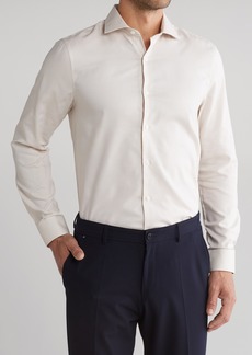Perry Ellis Cameron Textured Dot Slim Fit Shirt in Khaki at Nordstrom Rack