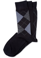 Perry Ellis Men's 3-Pk. Patterned Dress Socks - Dark Assorted