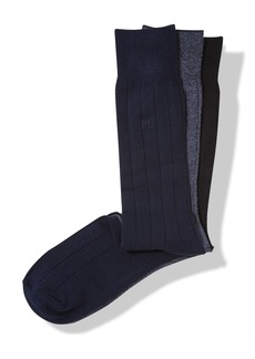 Perry Ellis Men's 3-Pk. Rayon Ribbed Dress Socks - New Dark Assorted