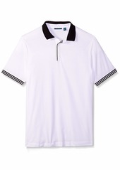 Perry Ellis Men's Big and Tall Icon Polo Shirt With Solid Breathable Moisture-Wicking Fabric (Sizes Small-5Xl)