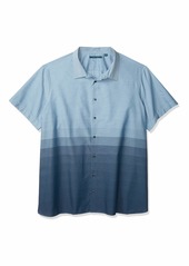 Perry Ellis Men's Big & Tall Ombre Engineered Stripe Short Sleeve Button-Down Shirt  5X Large