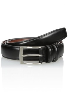 Perry Ellis Hc Milled Big and Tall Men's Leather Belt with Stitched Edges Two Loops and Antique Silver Prong Buckle