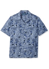 Perry Ellis Men's Camp Collar Printed Shirt Coastal fjord-4ESW7014
