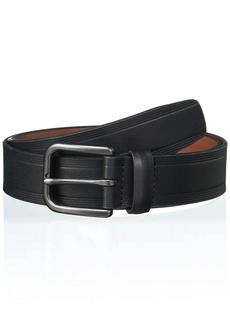 Perry Ellis Men's Casual Leather Belt with Embossed Pattern