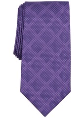 Perry Ellis Men's Classic Geometric Grid Tie - Purple