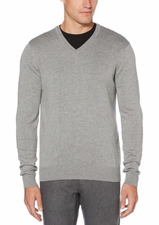 Perry Ellis mens Classic Solid V-neck Sweater   US