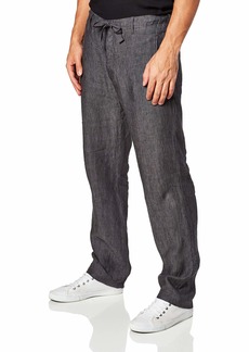 Perry Ellis Men's Regular Fit 100% Linen Drawstring Pants (Waist Size 29-54 Big & Tall)