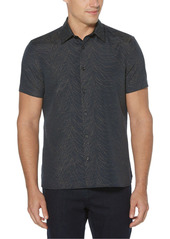 Perry Ellis Men's Firecracker Print Jacquard Short Sleeve Button-Down Shirt  X Large