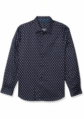 Perry Ellis Men's Foulard Print Long Sleeve Button Down Shirt  XX Large