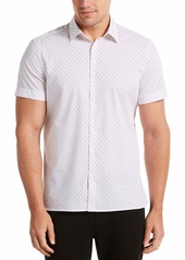 Perry Ellis Men's Geometric Floral Print Stretch Short Sleeve Button-Down Shirt
