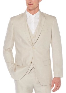 Perry Ellis Men's Linen-Blend Suit Jacket Breathable Single Breasted Blazer Regular Fit with Chest Pocket (Sizes 36-54) 44 Long (Tall)