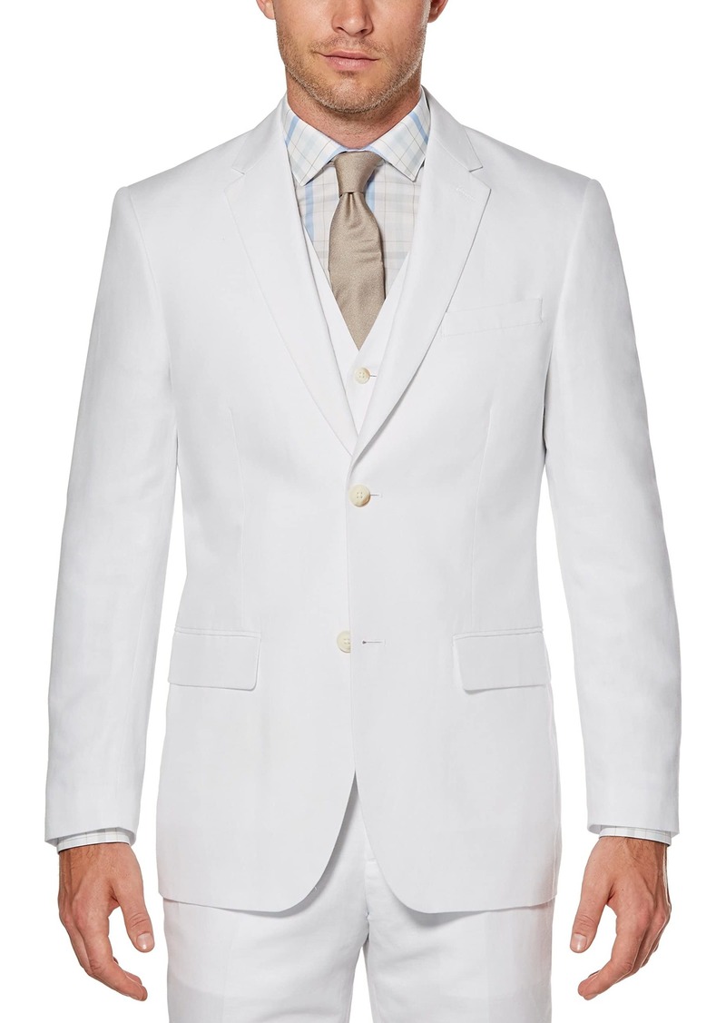 Perry Ellis Men's Linen-Blend Suit Jacket Breathable Single Breasted Blazer Regular Fit with Chest Pocket (Sizes 36-54) 46 Long (Tall)