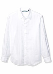 Perry Ellis Men's Long Sleeve Sateen Plaid Shirt