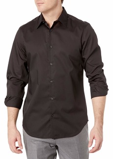 Perry Ellis Men’s Twill Long Sleeve Dress Shirt Non-Iron Point Collar Regular Fit Button Down Shirt