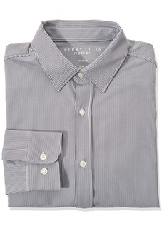 Perry Ellis Motion Men's Slim Fit Dobby Long Sleeve Button-Down Stretch Shirt  XX Large