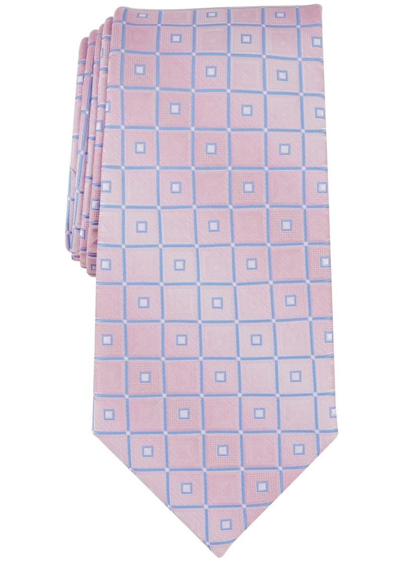 Perry Ellis Men's Mower Geo-Tile Tie - Pink